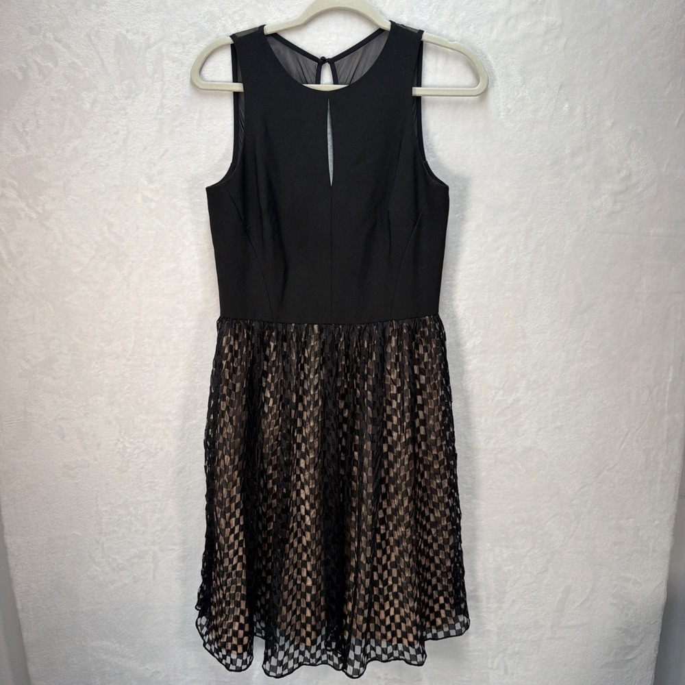 Maggy London Sleeveless Dress Women's 10 Sheer Overlay Skirt Cocktail Party